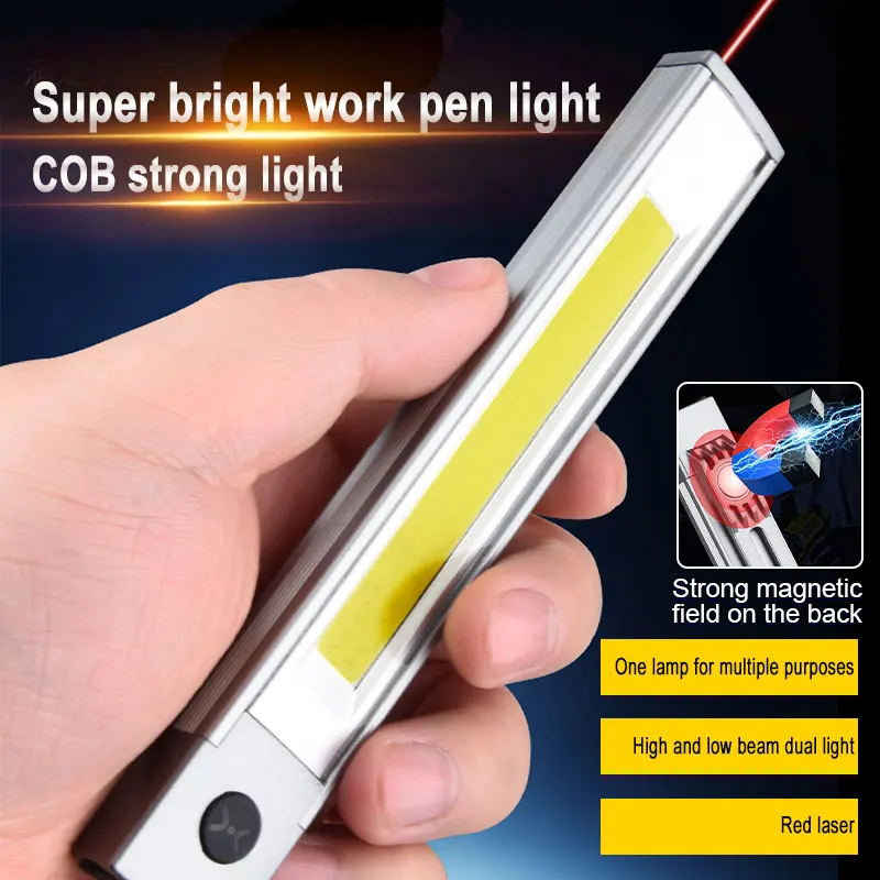 Powerful LED Work Light Car Multifunction Lamp Magnetic Mini USB Rechargeable Pen Clip Torch Flashlight Work Lnspection Light