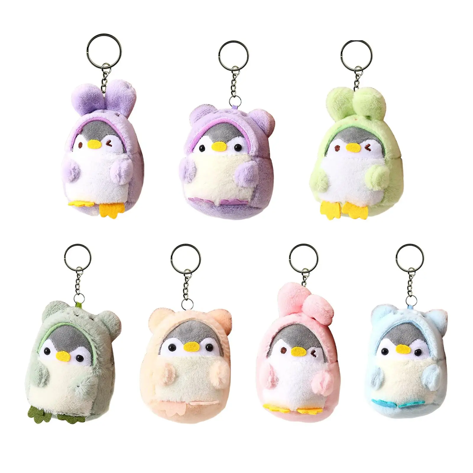 Penguin Plush Keychain Soft Storage Bag Keyrings Car Keychains Creative Women Bag Accessories for Backpack Tote Car Home Gifts