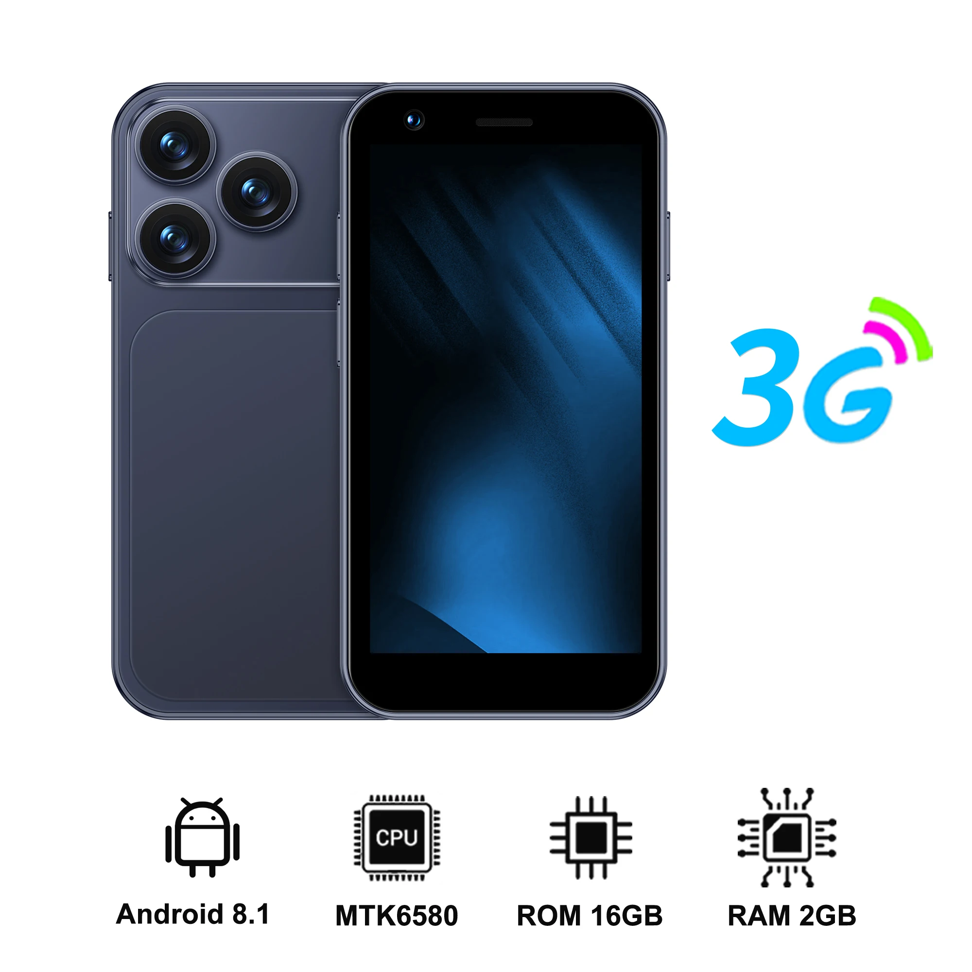 SERVO 18SE mini-smartphone Android 8.1 3G WCDMA Dual SIM Standby 3,0-inch scherm 2 GB RAM + 16 GB Play Store mobiele telefoons