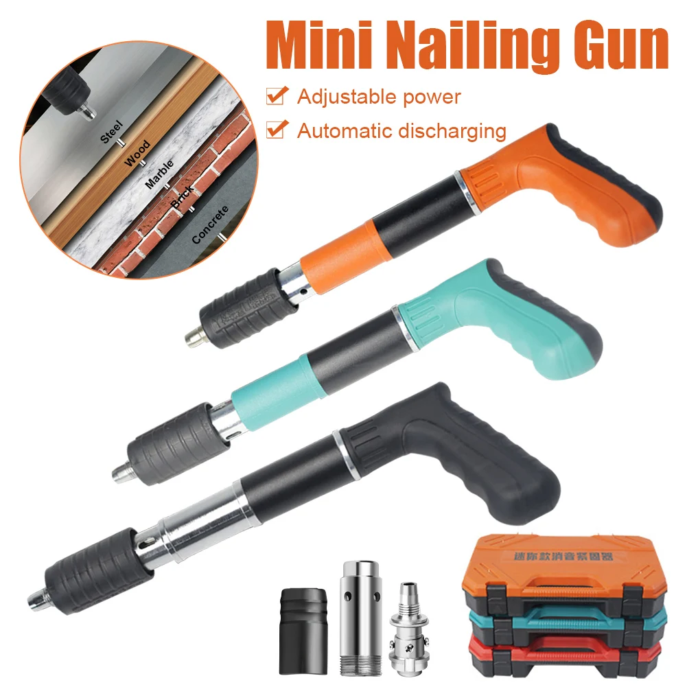 

Steel Nail Gun Wall Fastening Tool No Power Required Mini Handheld Nailing Gun Low Noise Nail Shooting Gun with 20 Nails