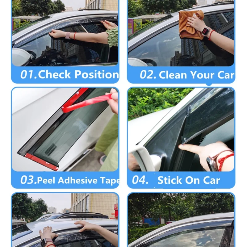 Für Volkswagen VW Golf 4 5 6 7 1997-2020 Auto-Fensterblende Regenabweiser Sonnenschutz Wetterschutz Markise Schutzabdeckung Auto-Zubehör – Detail 10