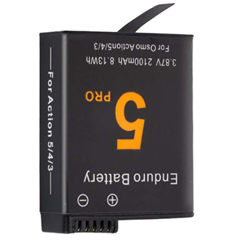 2100mAh 3.87V Compatible Battery for DJI Osmo Action 5 Pro Sports Camera Battery for Act5 Action 4/3 Battery Charging Case