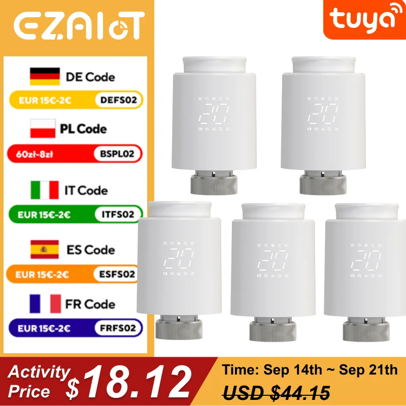 

EZAIOT Tuya ZigBee Smart TRV термостатический клапан термостат привод радиатора регулятор температуры голос Alexa Google Home Alic