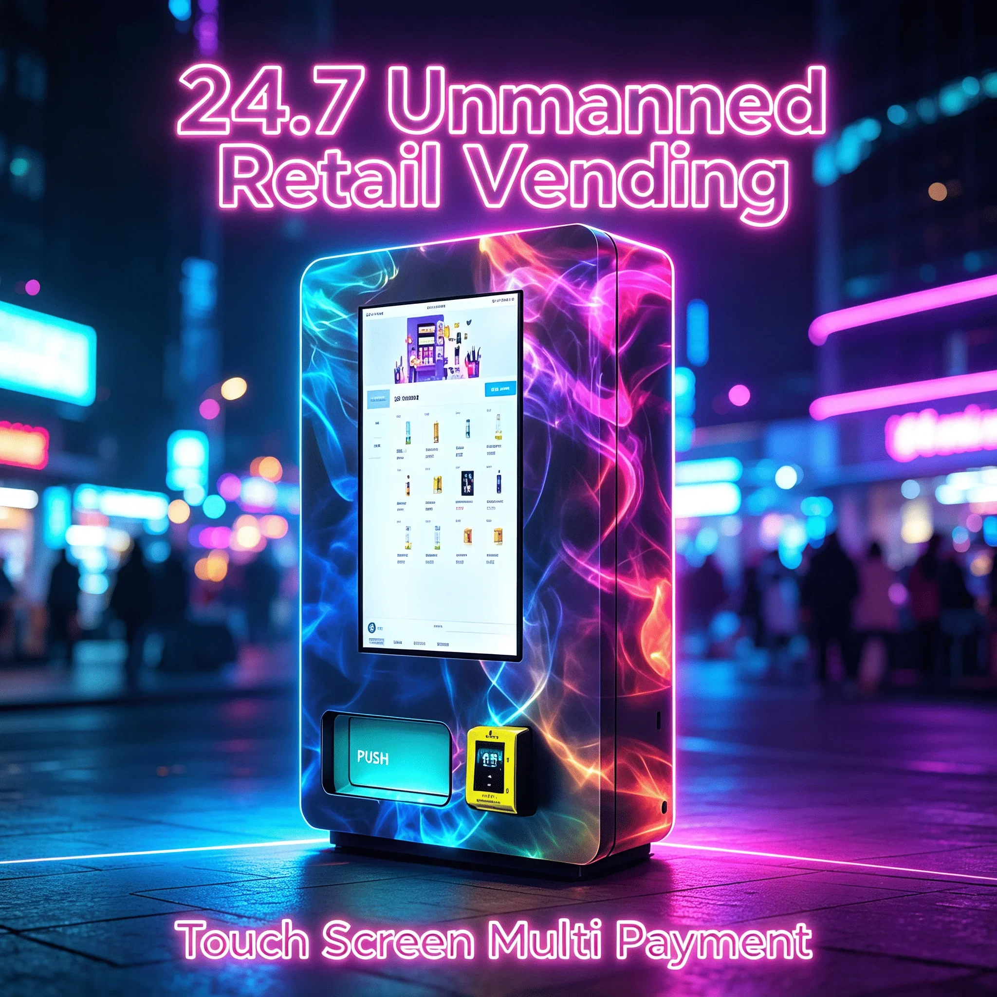 FL Wall-mounted Smart Dispenser 32 Inch Touchscreen Anti-theft Vending Machine for Gas Station Mini Retail Customized