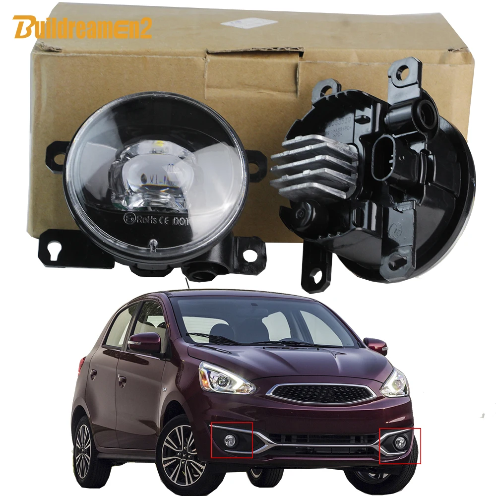 2 X 30W Car Canbus LED Lens Fog Light Assembly H11 For Mitsubishi Mirage Space Star Hatchback 2017 2018 2019 2020 2021 2022