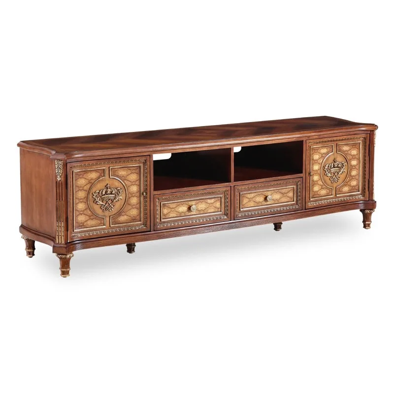 Alexander neoclassical European TV cabinet mahogany veneer parquet TV cabinet small floor cabinet furniture