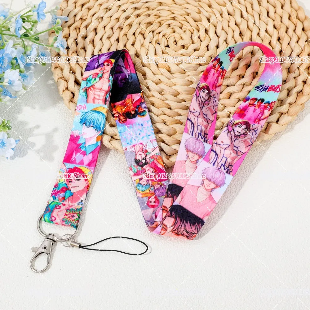 Cartoon Anime K-pop Demon Hunters Mobile Phone Lanyard Huntrix Saja Boys Derpy Tiger Neck Tag Pendants Creative Design Gifts