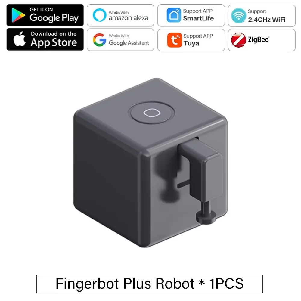Tuya Zigbee 3.0 Bluetooth Smart Fingerbot Switch Remoter Garage Curtain Button Robot Pusher for Alexa Google Home Voice Assitant
