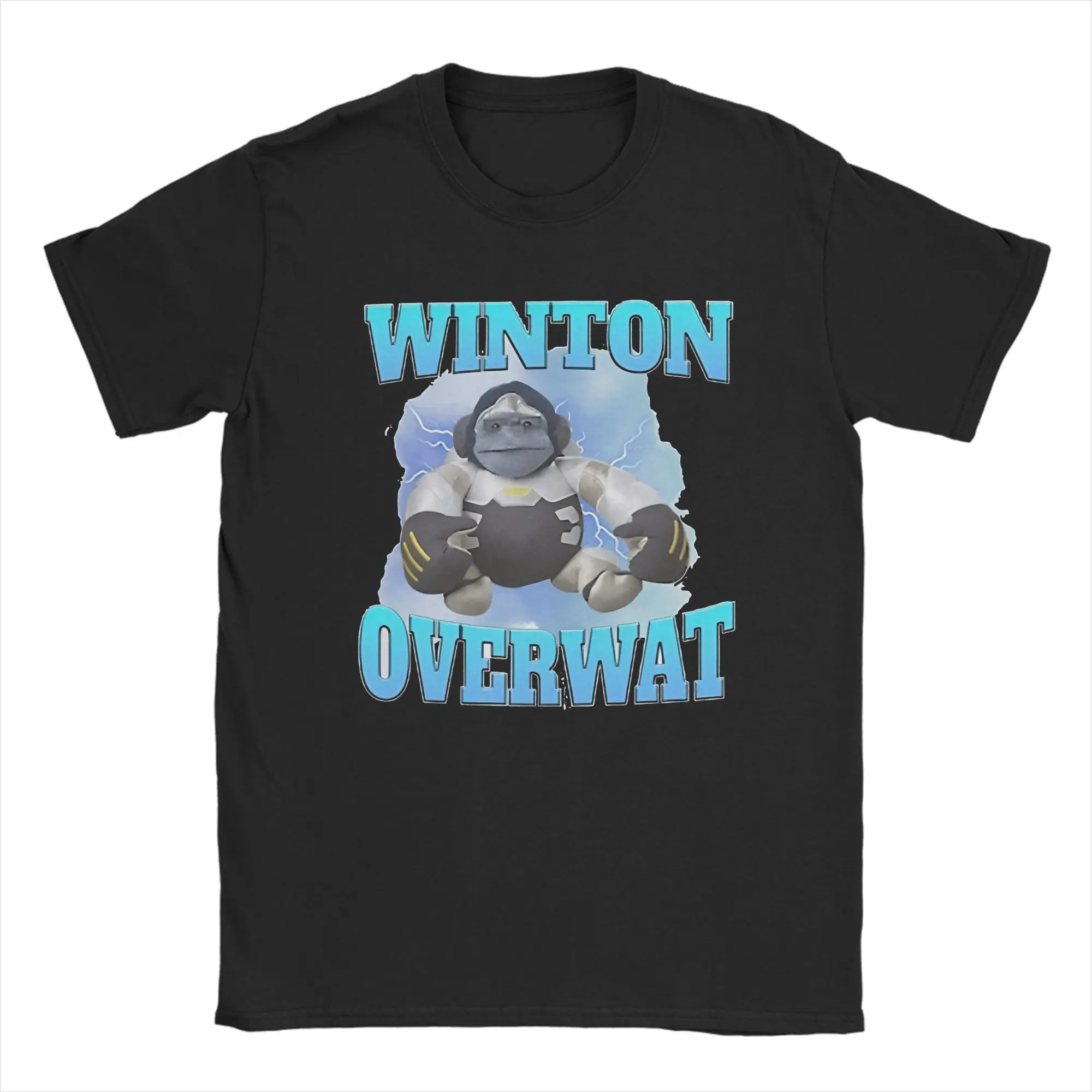 Streetwear T Shirt Winton meme Winston Overwatchs Cotton T-Shirts  Fashion Tshirt for Mens Summer Short Sleeve Top Tees,