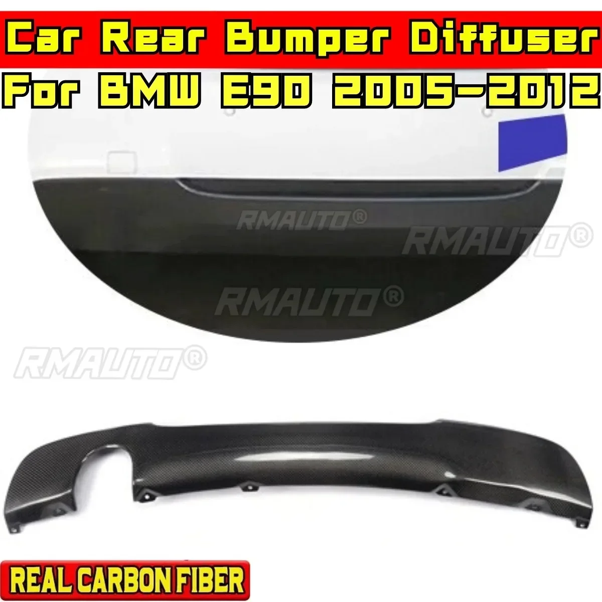 For BMW E90 2005-2012 Body Kit BMW E90 Car Rear Bumper Guard Real Carbon Fiber Style Splitter Diffuser Spoiler Car Accessories