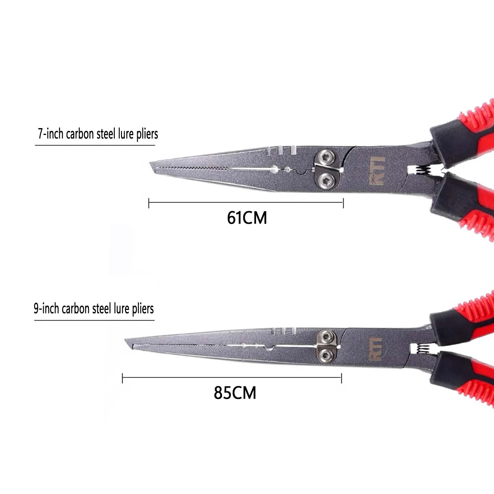 Carbon Steel Lure Pliers, Long-mouth Fishing Hook Removal Pliers with Carry Case & Anti-missing Rope