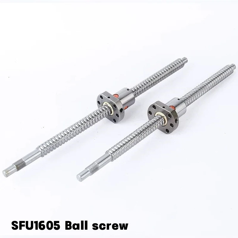 

SFU1605 200 250 300 350 400 450 500 550 600 650 700 800mm rolled ball screw C7 with 1605 flange single ball nut CNC part RM1605