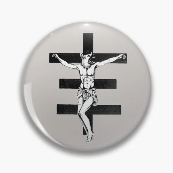 Psychic Tv Cross Design  Soft Button Pin Cute Jewelry Women Funny Hat Decor Gift Creative Lapel Pin Metal Collar Fashion Clothes