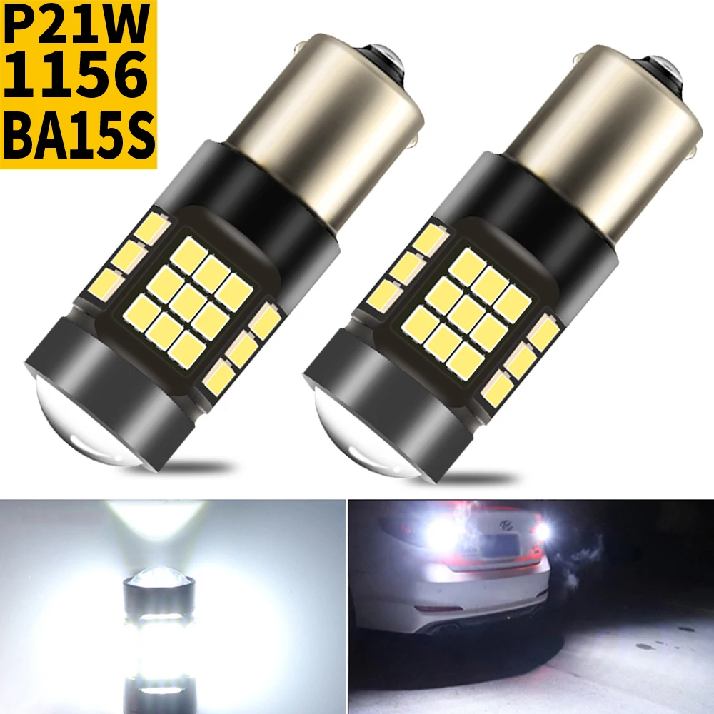 

2pcs P21W 1156 BA15S Led Canbus Reverse Light Auto R10W 7506 5008 R5W Tail Backup Bulb Car Diode Daytime Running Lamp DC 12V S25