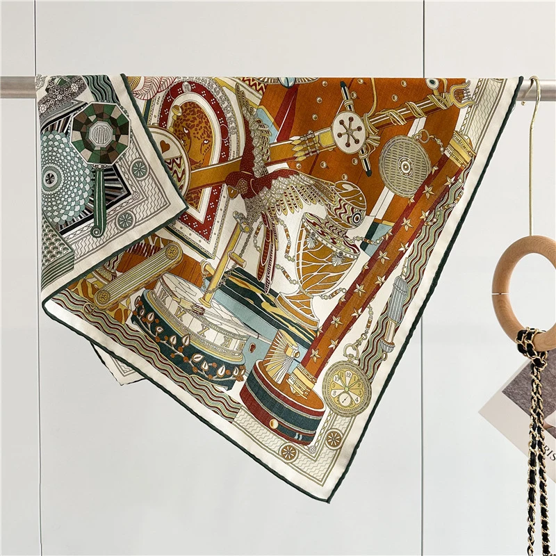 

AB Faced Print Scarf Silk Wool Square Bandanas Luxury Designers Herms Rolled Shawls Warm Soft Neck Scarves Christmas Gift 65CM