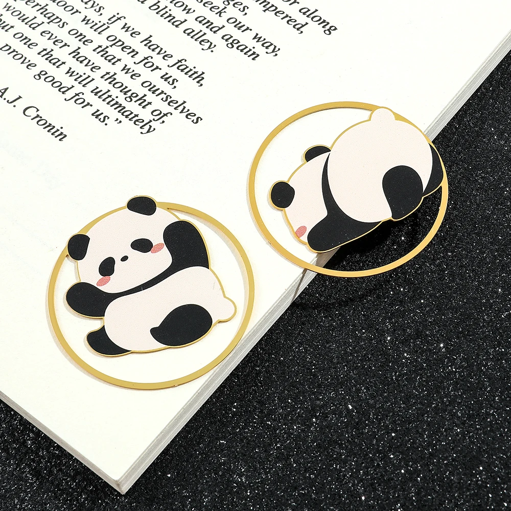 Segnalibro Panda in stile cinese ciondolo nappa Clip per libro retrò marchio di impaginazione in metallo cancelleria regalo per studenti forniture