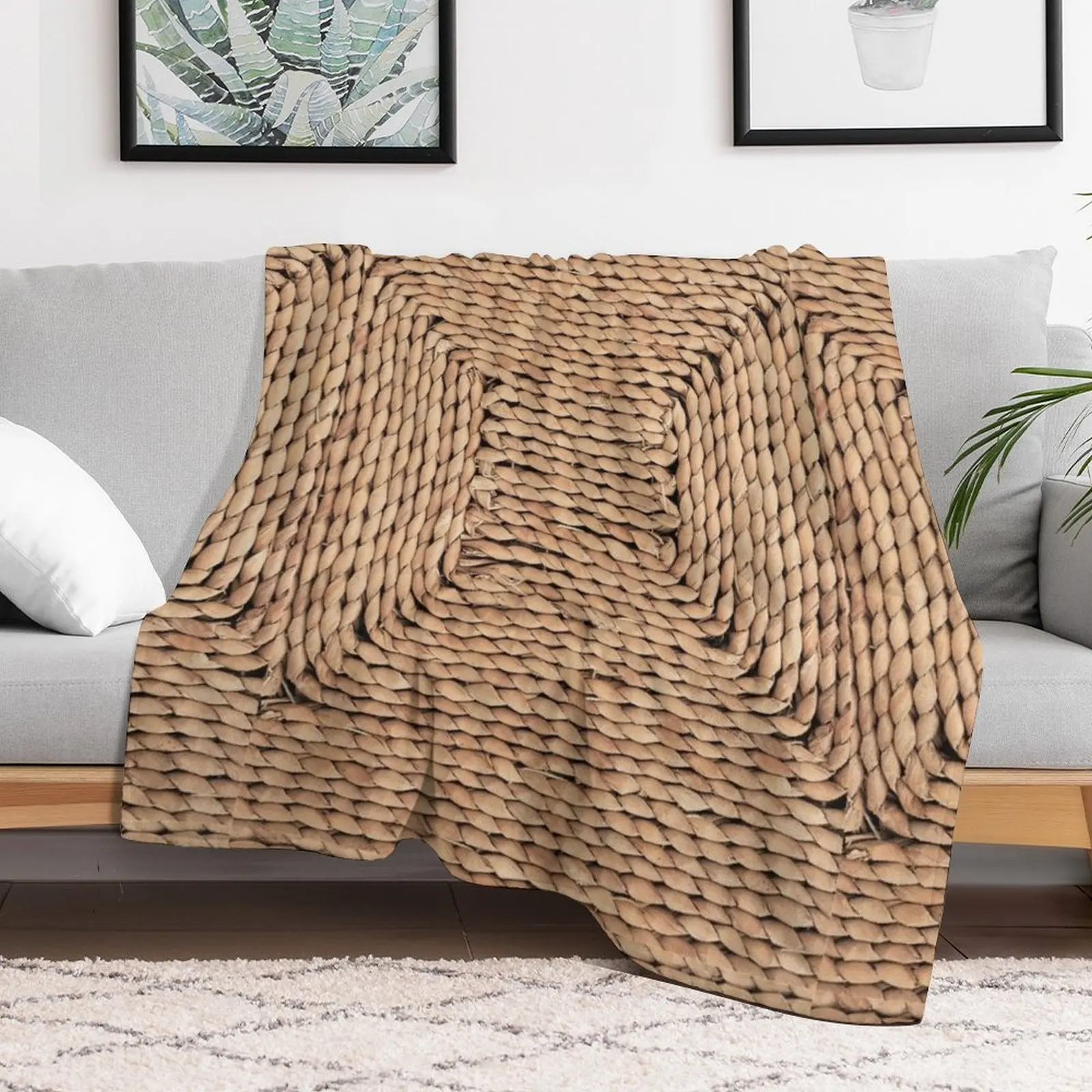 Mediterranean rattan Throw Blanket