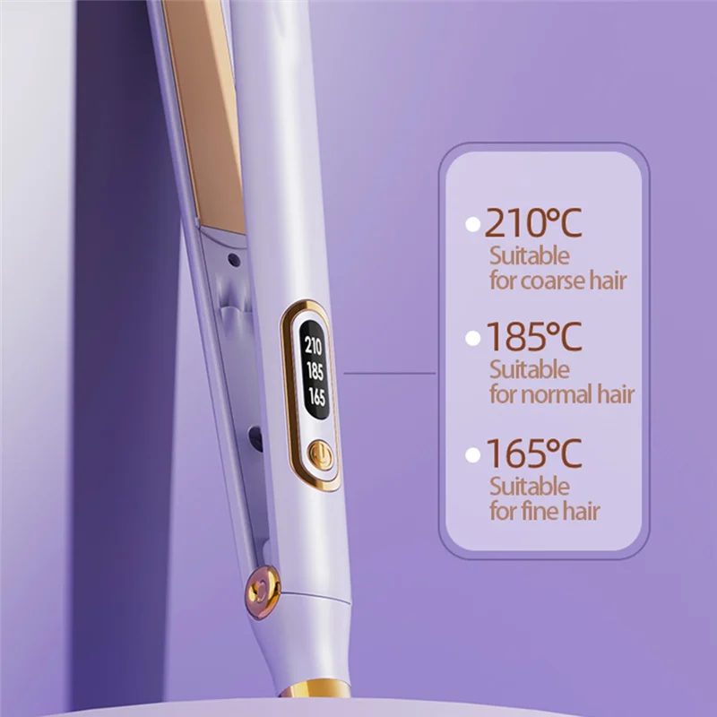 A01V-2 인 1 여성용 곱슬머리 스트레이트너, 음이온 헤어 케어 도구, 모발 손상 없는 헤어 스트레이트너(EU)