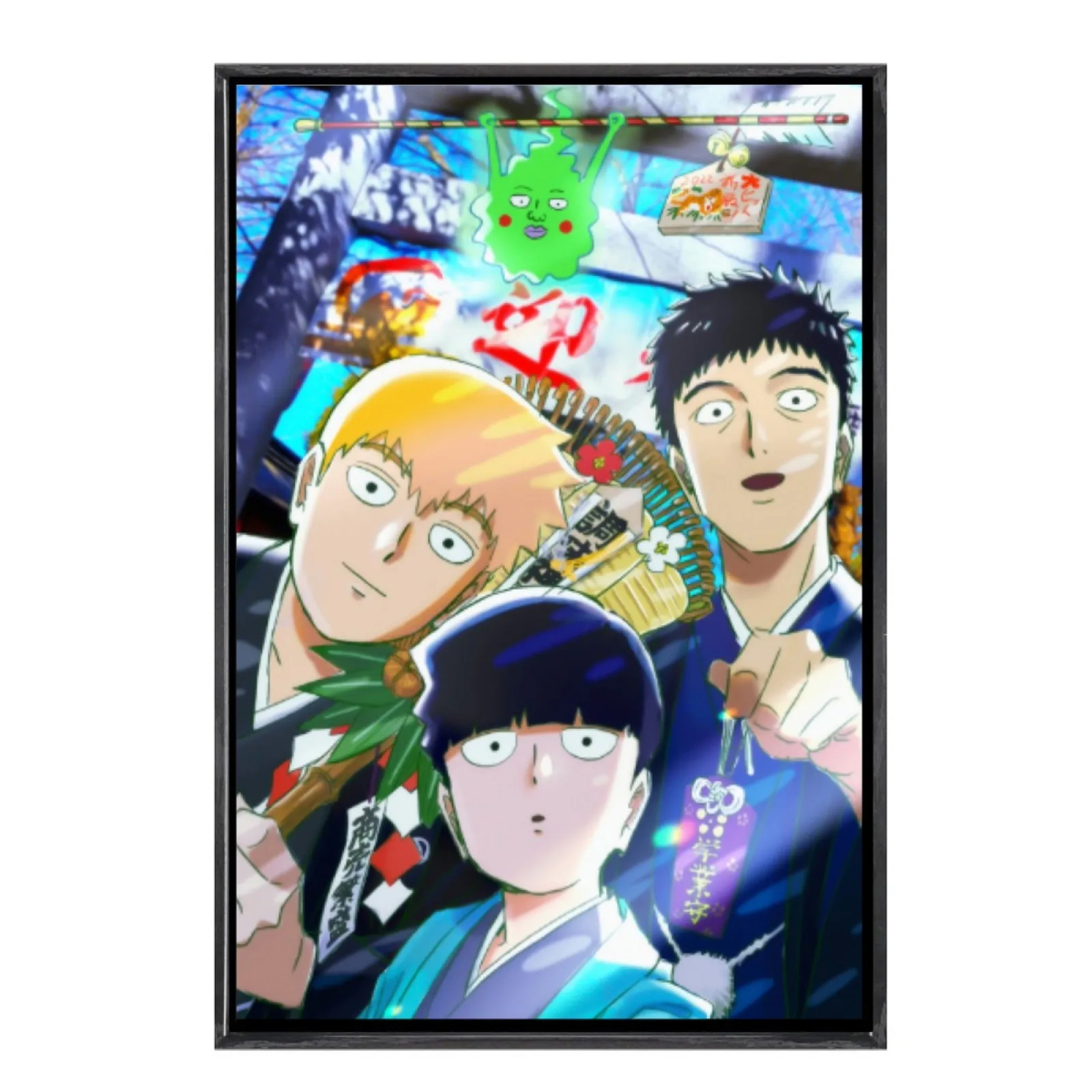 

Японская манга, многоразмерный холст, постер в двойной рамке, настенное искусство, Моб Психо 100, домашний декор