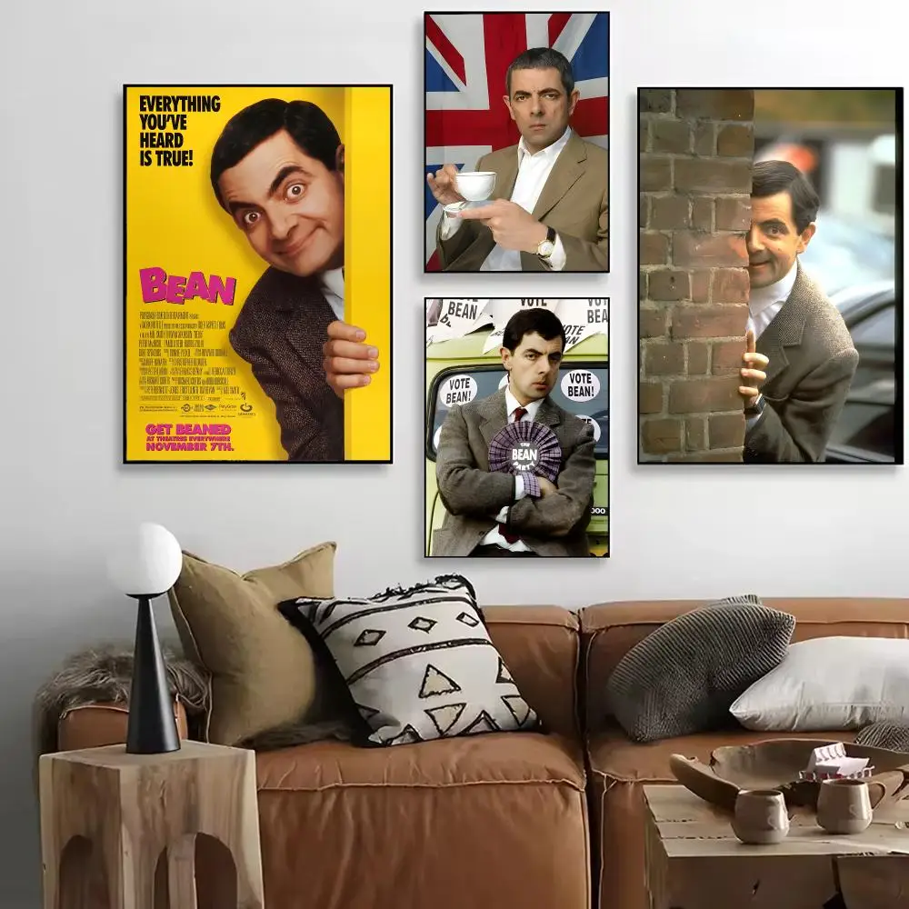 M-Mr B-Bean Poster HD Art Retro Self-adhesive DIY Room Home Living Room Club Wall Decor Gift
