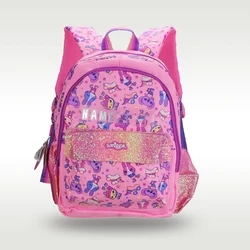 Mochila escolar original de Australia Smiggle para niños, alta calidad, lindo conejo púrpura, bolsa para niña de 3 a 6 años, 14 pulgadas