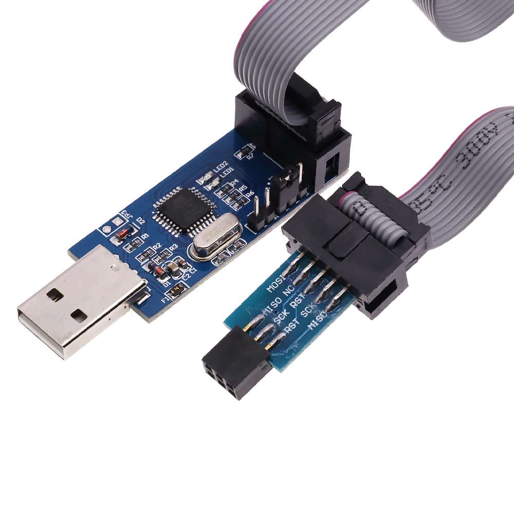 Imagem -06 - Placa Adaptadora Usb com Usbasp Avbisp Avr Programador Atmega8 Atmega128 Attiny Can Pwm Módulo de Fio 10pin Faça Você Mesmo Conjunto Lc01