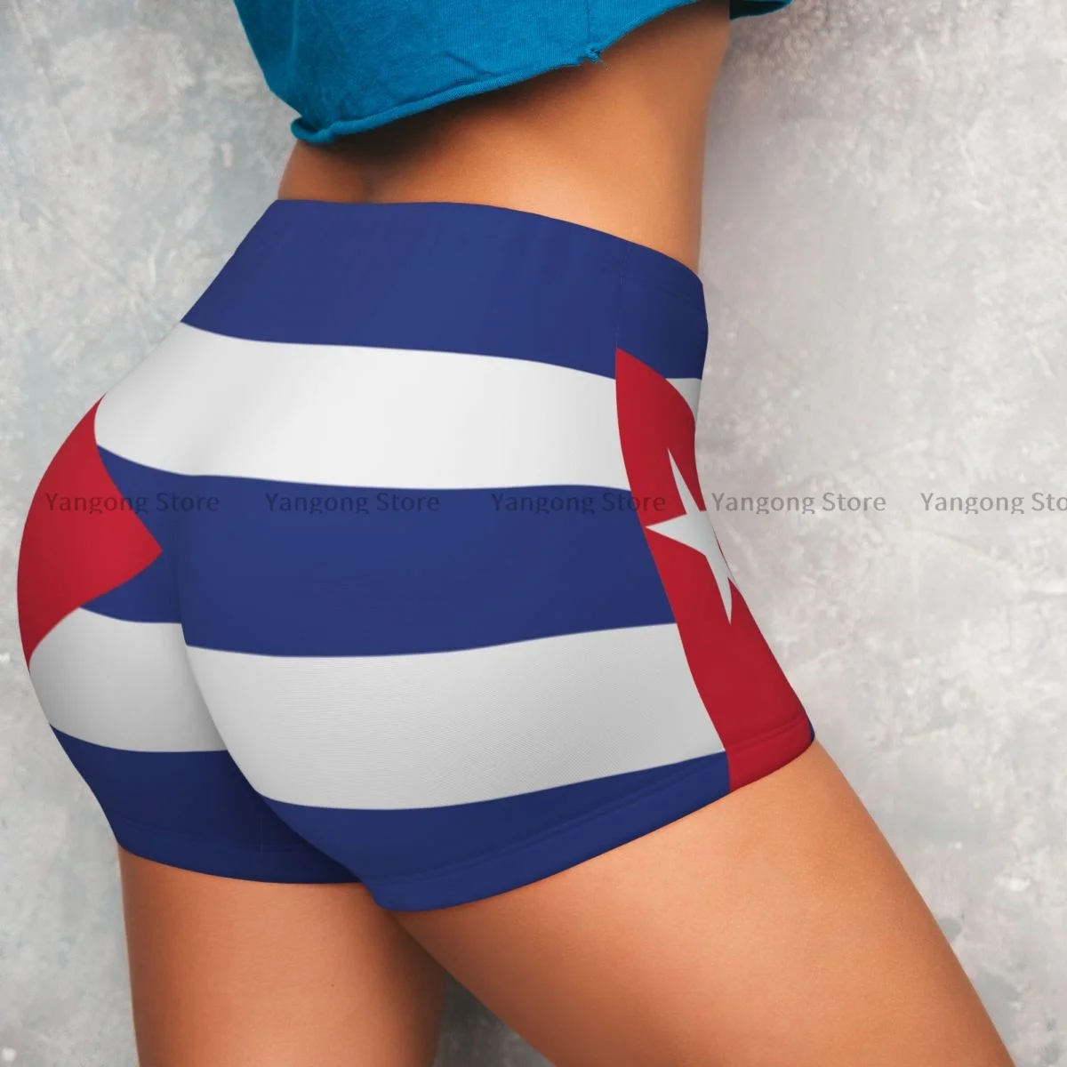 Women Yoga Shorts Cuba Flag Workout Shorts Fitness quick-dry Ladies Yoga Gym Running Short Pants Sportswear