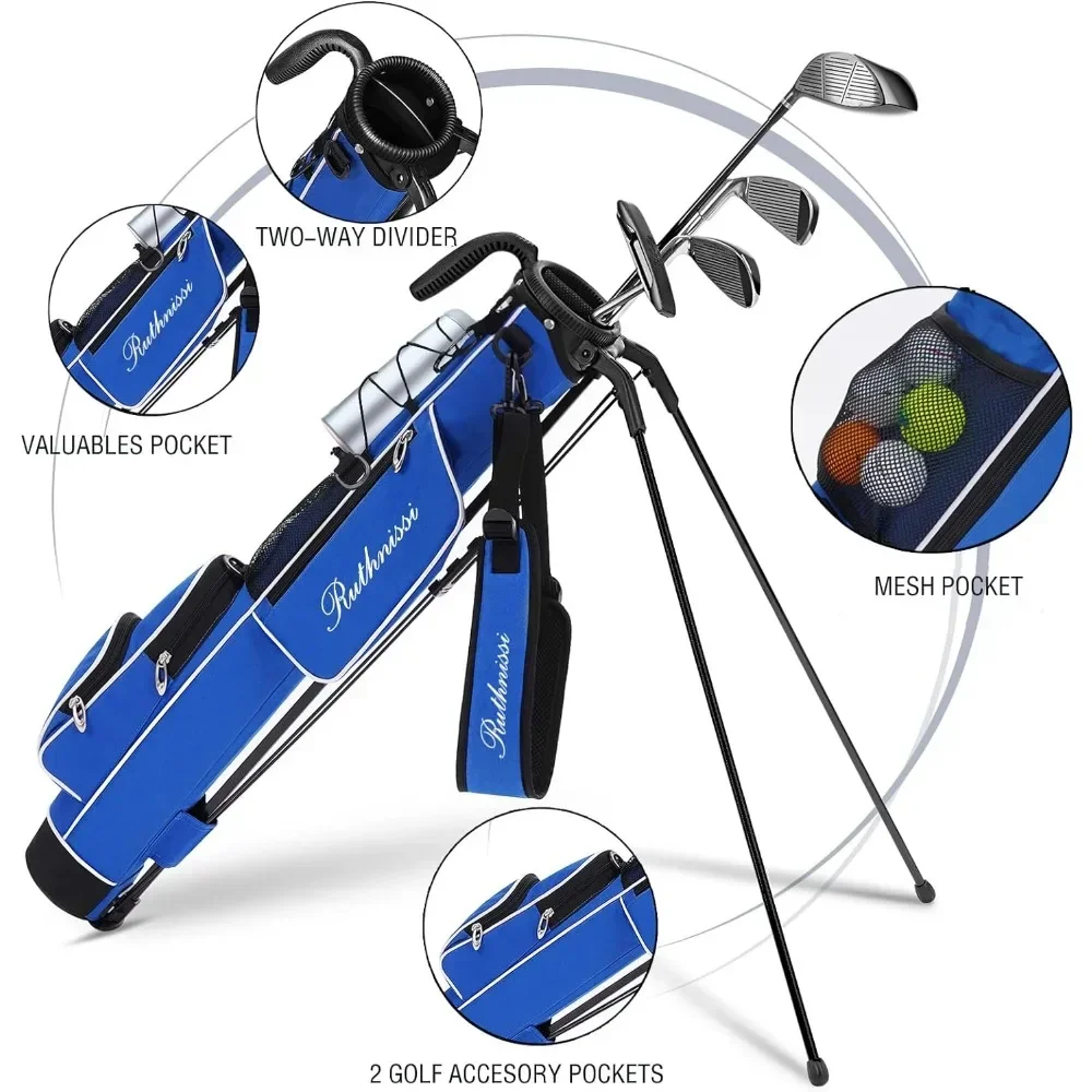 

-Golf Stand Bag, Golf Easy Carry Bag With Padded Strap，Durable Pitch N Putt Bag, Practice Ranger Sunday Bag