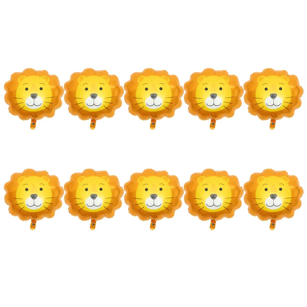 

10 Pcs Lion Shaped Balloon Foil Cartoon Animal Party Decorations Inflatable Jungle Theme Home Accessories Layout Decor