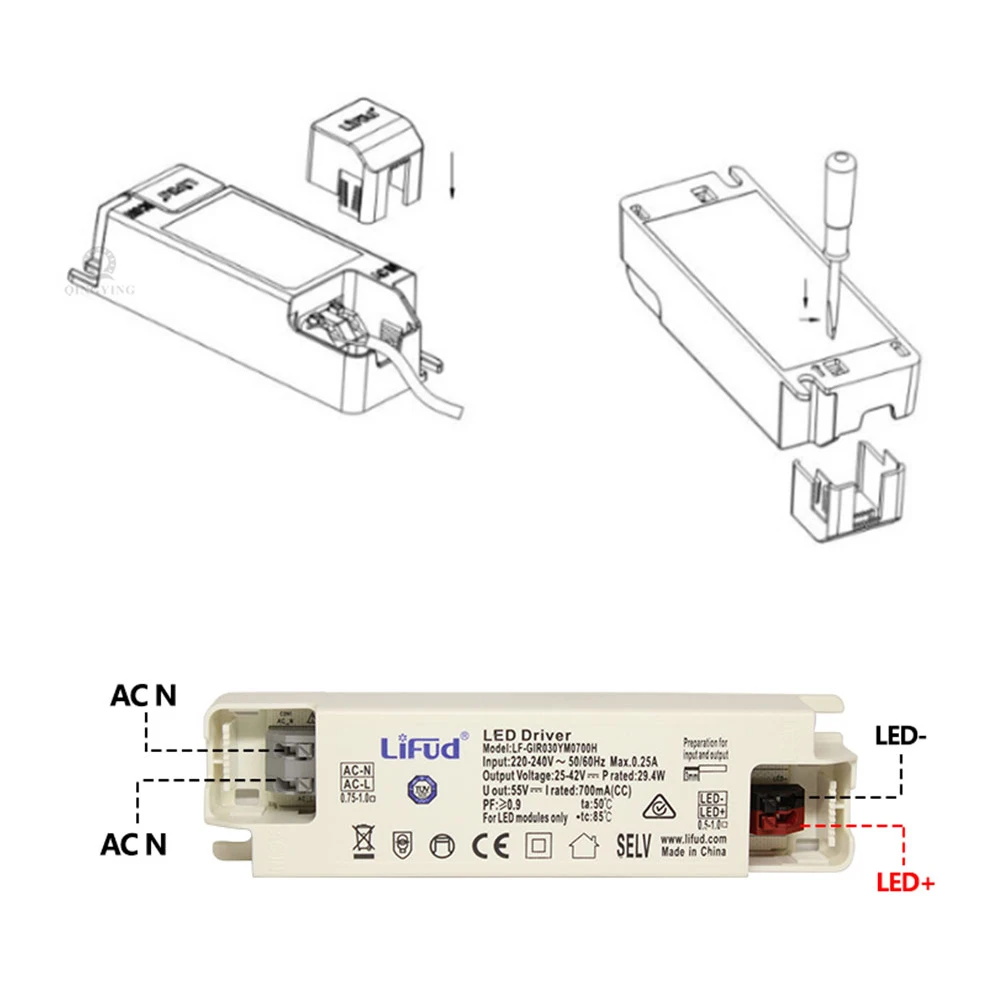 LiFud LED Driver 8W-60W High PF Transformer LF-GIRxxxYM YS Series 350mA 800mA 900mA 1000mA 1300mA 1400mA 1500mA