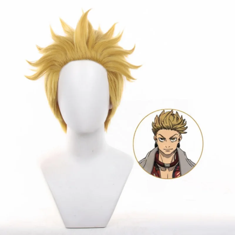 

Anime Gachiakuta Enjin Cosplay Wig Blonde Short Hair Akuta Cleaners Carnival Christmas Halloween Party Women Men Role Play Props