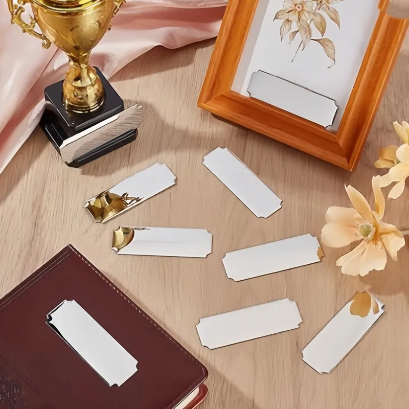 50 pcs Silver Customizable Name Cards, Durable Scratch Resistant for Business Event Badges, Multipurpose, Versatile