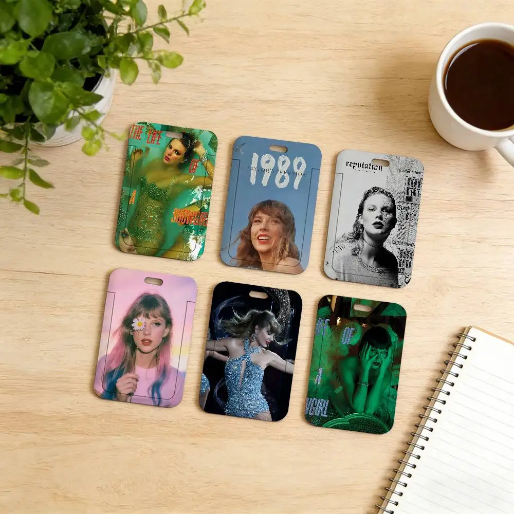 hot singer T-T-TS-S Opalite Card Covers Holders Case Students Bus Card Cover ID Badge Holder with Lanyard