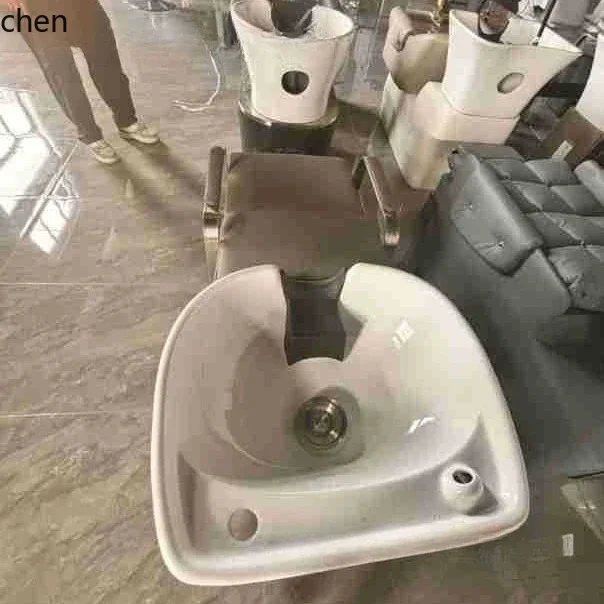 Semi-Reclining Shampoo Bed Hair Salon Shampoo Bed Hair Salon Water Bed Manufacturer Direct Supply Ceramic Basin Simple