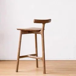 Chaises de Bar en Bois Massif pour la Maison, Mobilier de Styliste Nordique Moderne et Minimaliste