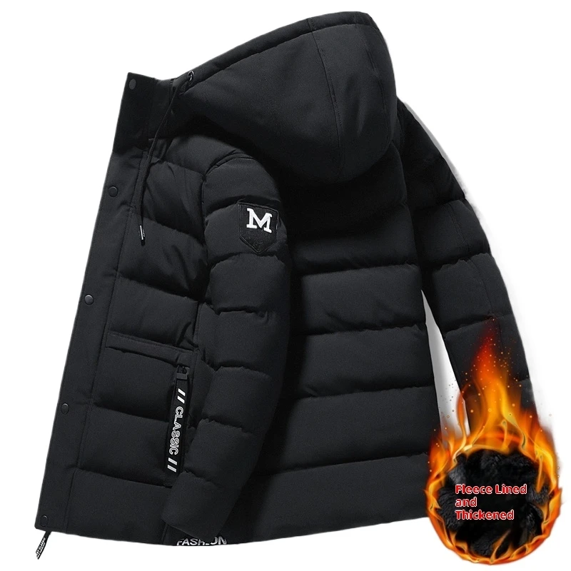 الرجال الخريف الشتاء سميكة صوف مبطن سترة قطن فضفاضة تناسب انفصال هود عادية الكورية نمط معطف دافئ 2025 جديد وصول #2