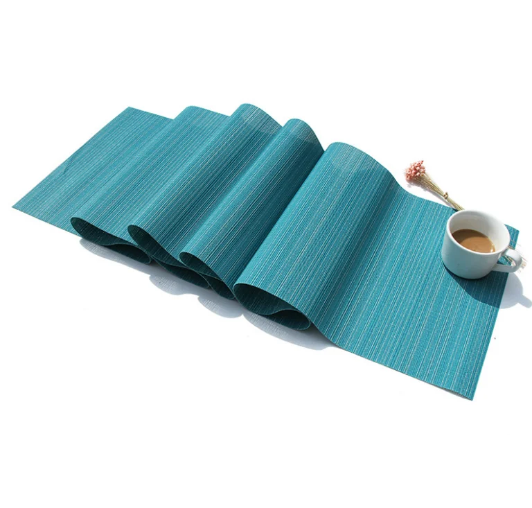 Waterproof Table RunnerTea Mat Home Textile Accessories Solid PVC Table Runner Hotel Restaurant Table Mat Table Decor LF825
