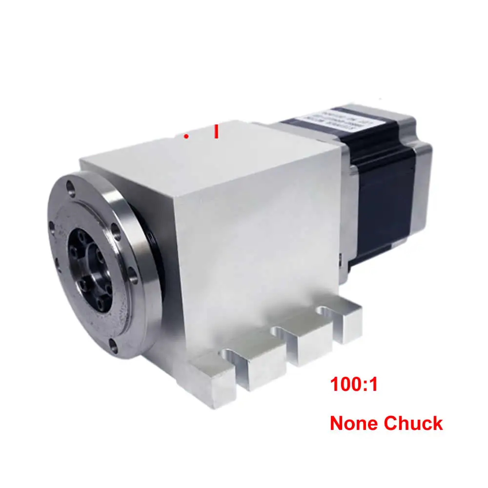 NEMA 34 Harmonic Drive Reducers CNC A Rotary Axis Chuck 100mm 3 4 Jaws Speed Reducing Ratio 100:1 for Wood CNC Router Machine