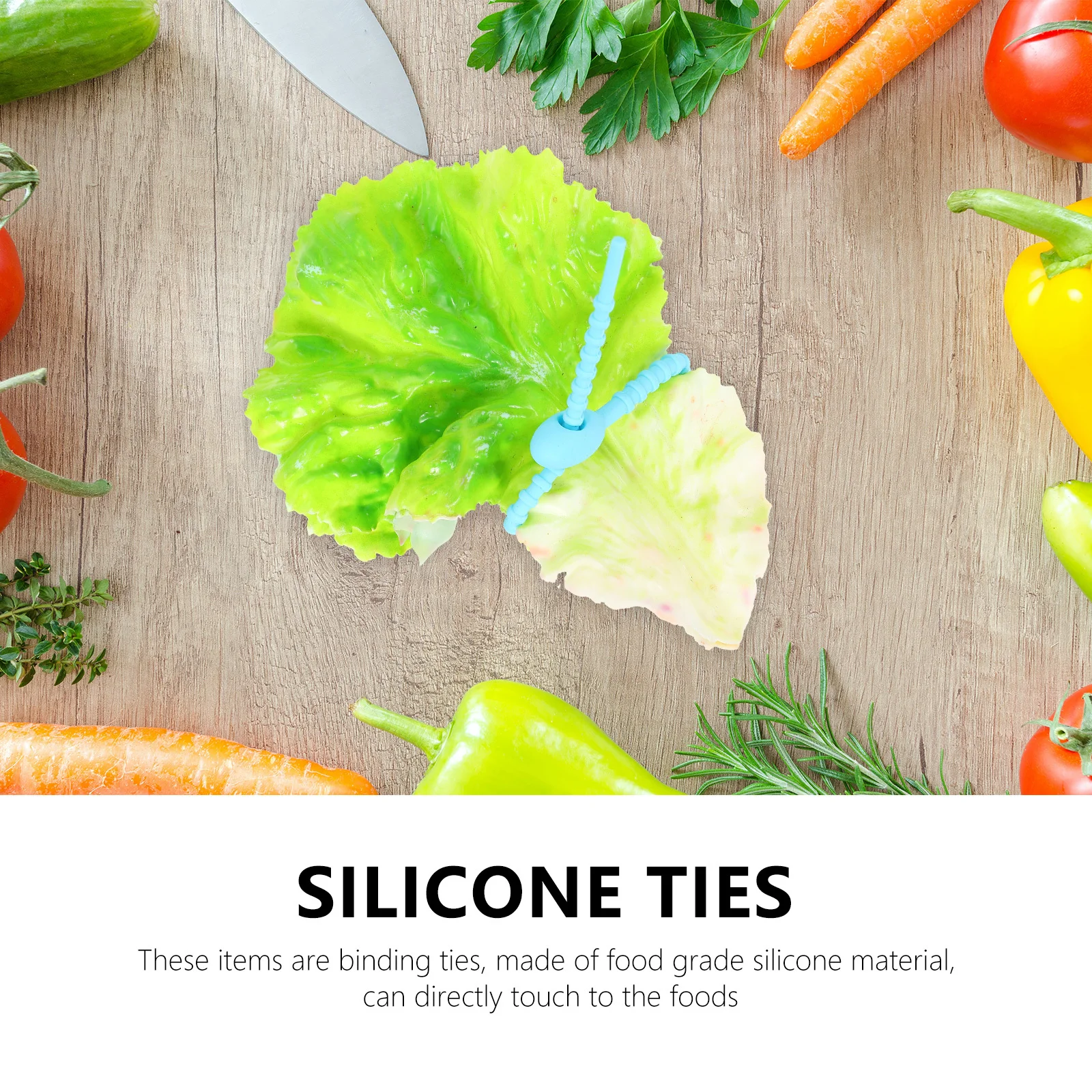 8Pcs Silicone Binding Ties Food Grade Reusable Organizers Multi-Use Self- for Kitchen Pantry Cable Management