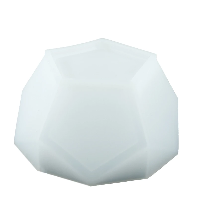 Molde de silicona para taza de vela de dados de hormigón, caja de almacenamiento de dados de cemento de yeso DIY