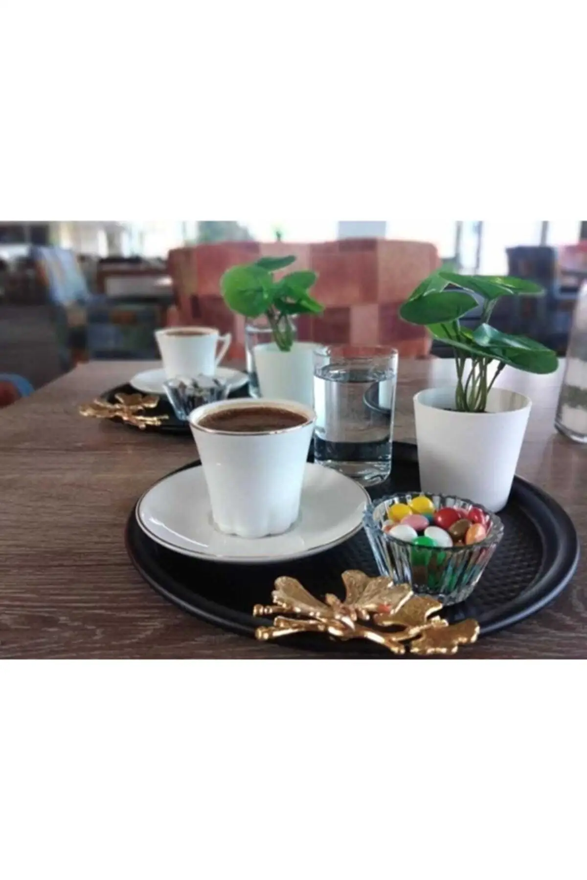 Black presentation tray 6 s butterfly accessory dotted decorative service and serving tray tray with coffee cup holder luxury 2022 tray