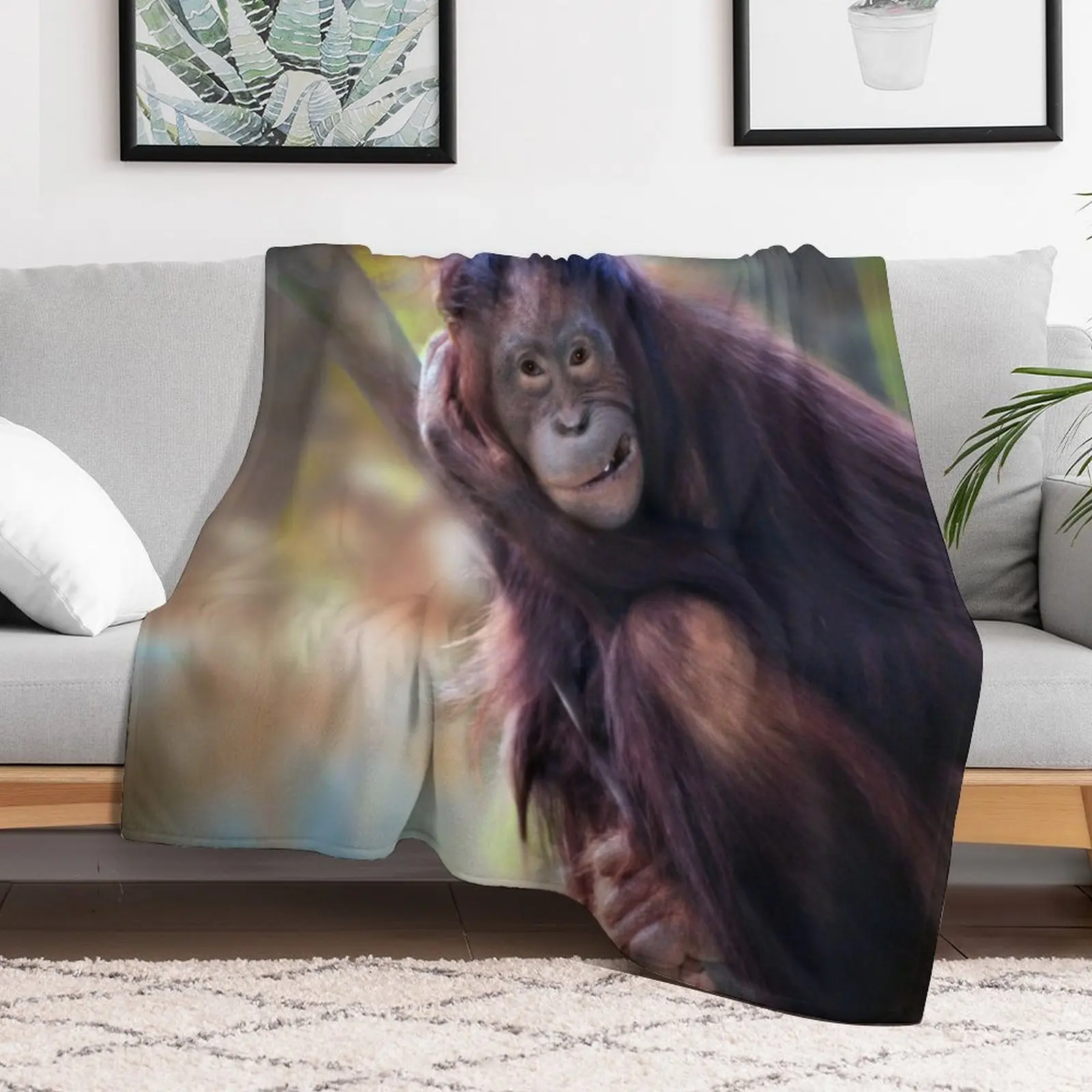 New Orangutan Throw Blanket Luxury anime Blankets