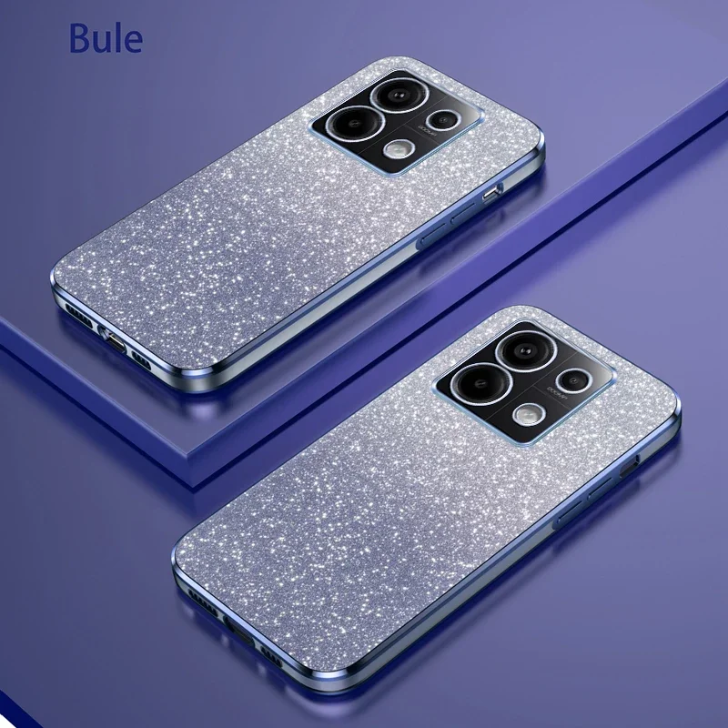Shiny Glitter Plating Silicone Case for Xiaomi Redmi Note 13 Pro Plus 5G 4G Camera Lens Soft Back Cover