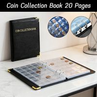 240/360/480 Pockets Coin Collection Book 20 Pages for 20/25/27/30Mm Coins Commemorative Coin Organizer Album Storage Holder