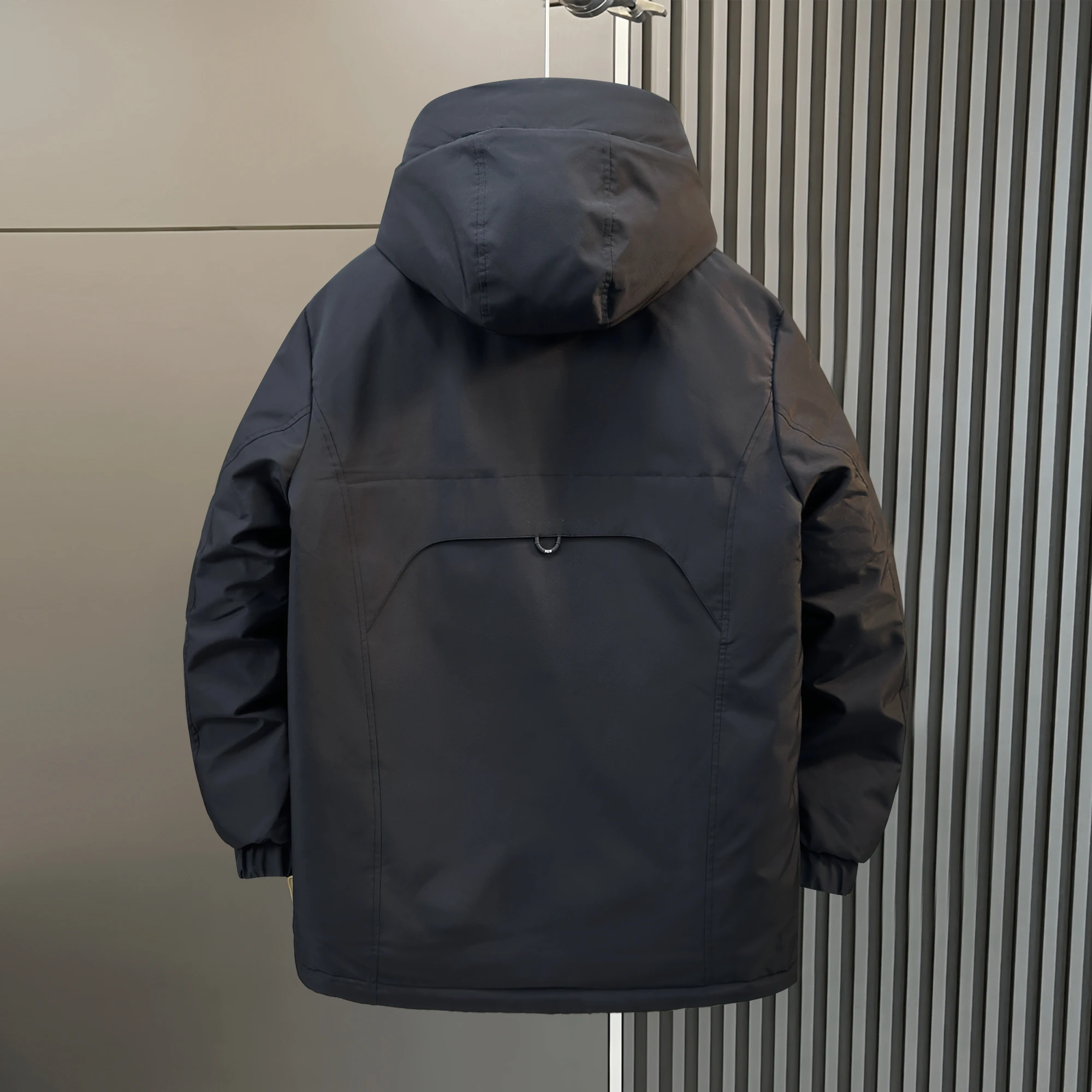 شتاء جديد الرجال عارضة أسفل سترة الكورية مقنعين فضفاضة تناسب سميكة زائد حجم معطف #2