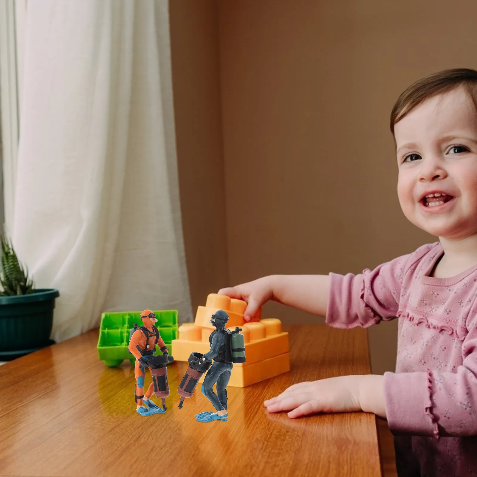 

Набор из 2 реалистичных фигурок дайверов из ПВХ для декора, имитация подводных исследователей, украшения для рабочего стола, ландшафтные элементы для детского обучения