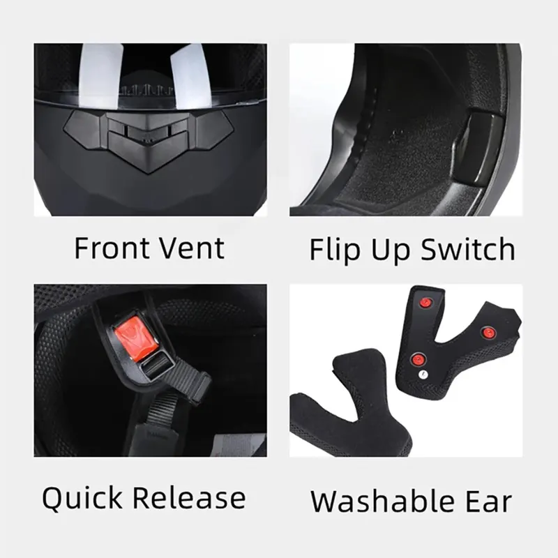 Capacete de Moto Integral Modular Flip Up para Homens e Mulheres — foto 4