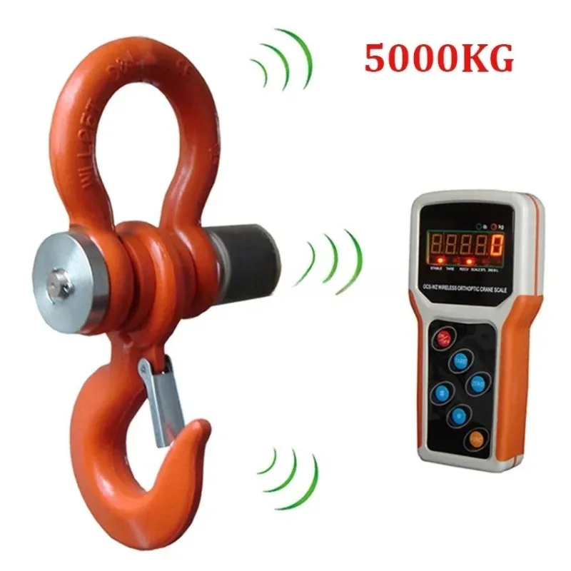5000KG Wireless Electronic Digital Crane Scale Heavy Duty Industrial Hanging Scale with Handheld Meter 5T