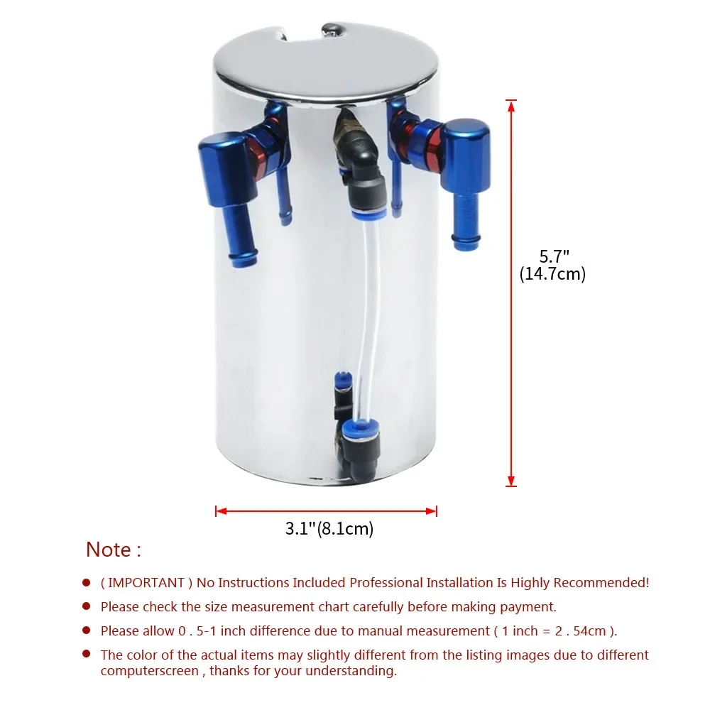 Universal Car Oil Catch Can Tank 600ml Auto Engine Breather Tank Aluminum Alloy Radiator Overflow Fuel Tank Car Accessories