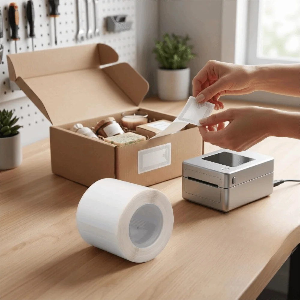 2 pcs，230 Sheets，40 x 30mm 40×30mm Thermal Label Paper Vertical Version 230Pcs Thermal Adhesive Label Scratch Proof Waterproof